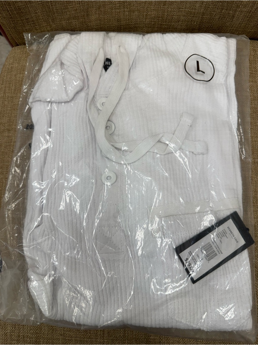 Kenneth Cole Henley Waffle Hoodie NWT Size Large Retails $79